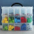 Green reed plastic storage box transparent small lattice LEGO toy parts electronic components sorting box jewelry box desktop oddments box can be divided into three layers extra large