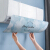Air conditioning wind shield air conditioning wind shield anti direct blowing air outlet baffle artifact wall mounted universal hole free blue sky and white cloud [hanging universal] removable and reusable 90x23x27cm