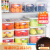 Refrigerator storage box plastic fruit fresh box special kitchen rectangular food frozen sealed storage box microwave oven heating lunch box lunch box 3L 3 Pack
