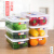 Refrigerator storage box plastic fruit fresh box special kitchen rectangular food frozen sealed storage box microwave oven heating lunch box lunch box 3L 3 Pack
